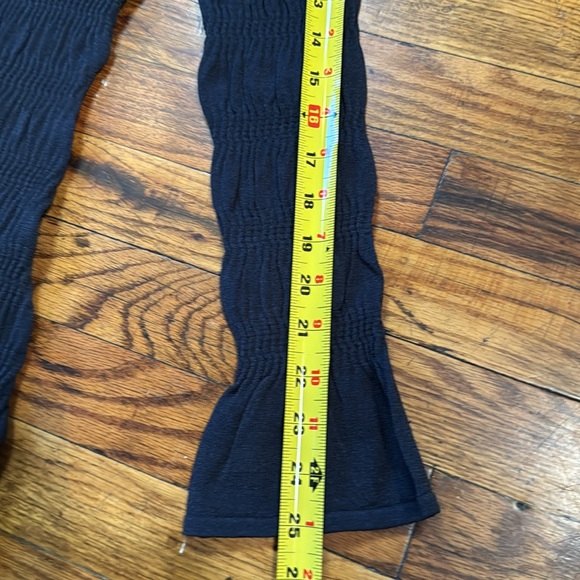 TOVE Women's Giselle Midi‎ Dress Navy Blue Rib Knit Crew Neck Ruching Shi… - Picture 10 of 16